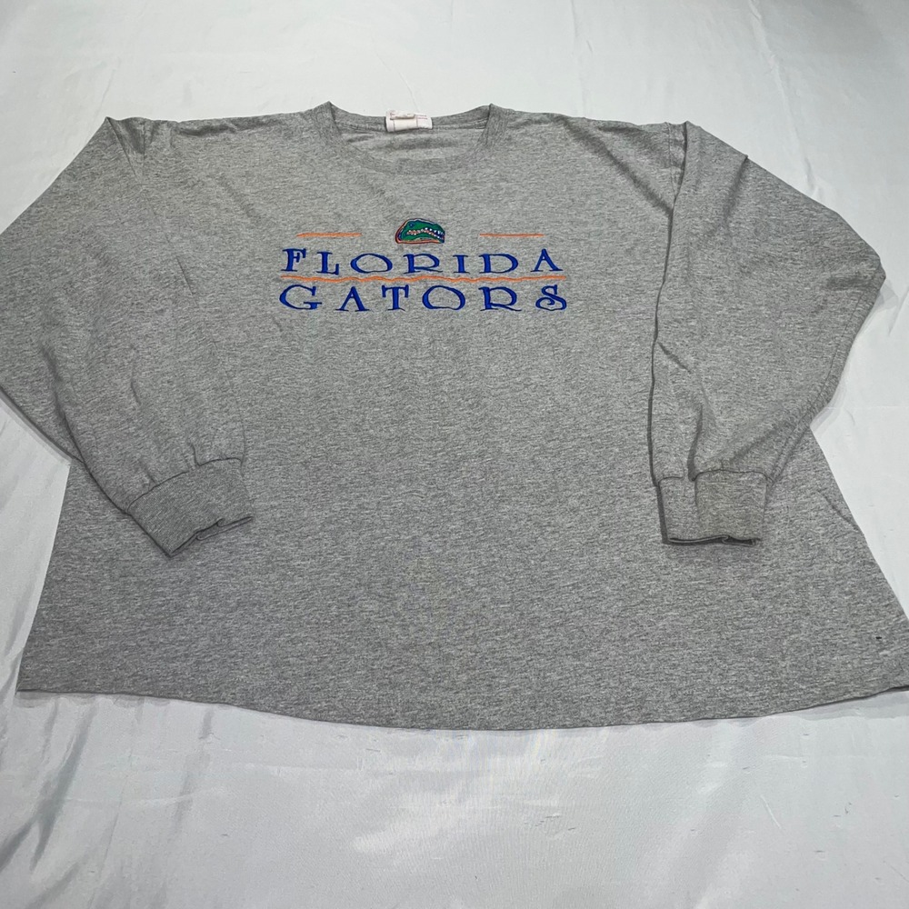 Vintage Florida Gators Spike Sports Long Sleeve T-Shirt Gray XL Made in USA